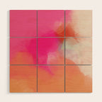 dreamy days in pink peach aquarell Wood Wall Art Gallery Image 1