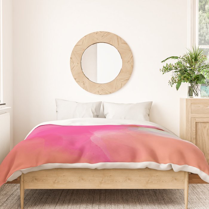 dreamy days in pink peach aquarell Duvet Cover Gallery Image 3