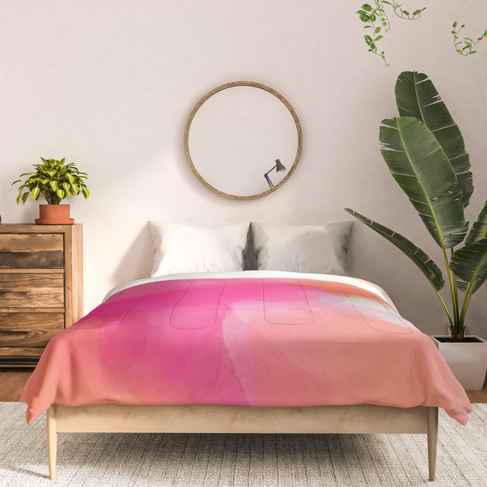 dreamy days in pink peach aquarell Comforter Gallery Image 3