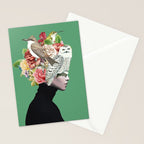 Lady with Birds(portrait) 2 Stationery Card Gallery Image 2