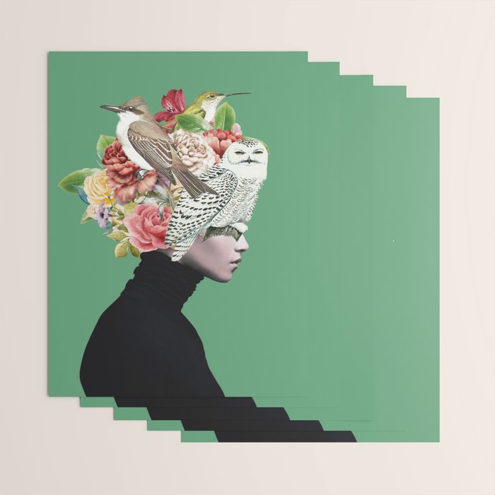 Lady with Birds(portrait) 2 Wrapping Paper Gallery Image 3