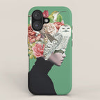 Lady with Birds(portrait) 2 iPhone Case Gallery Image 1