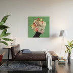 Lady with Birds(portrait) 2 Wood Wall Art Gallery Image 2
