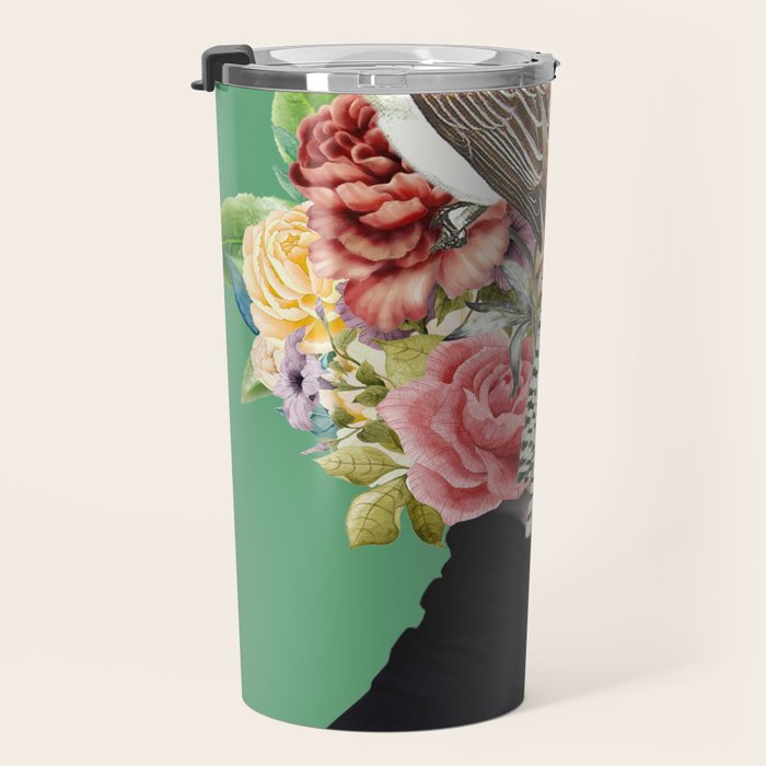 Lady with Birds(portrait) 2 Travel Mug Gallery Image 3