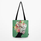Lady with Birds(portrait) 2 Tote Bag Gallery Image 2