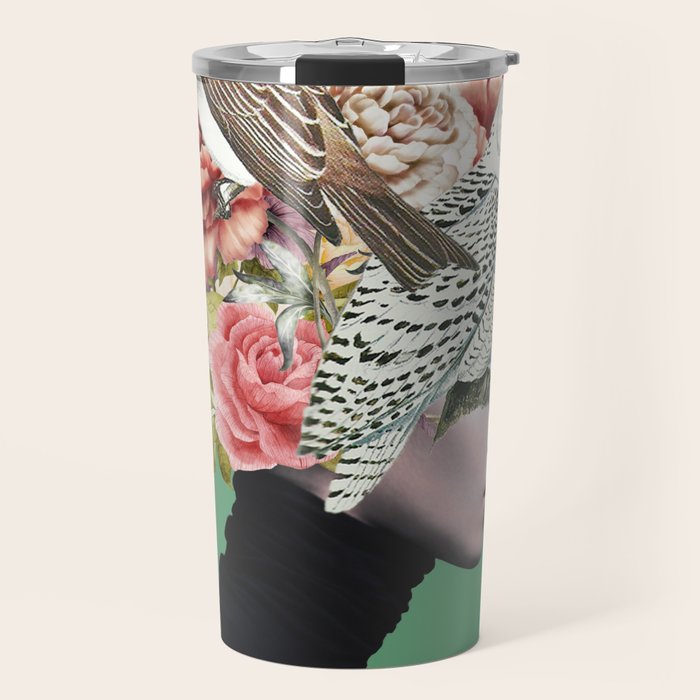Lady with Birds(portrait) 2 Travel Mug Gallery Image 1