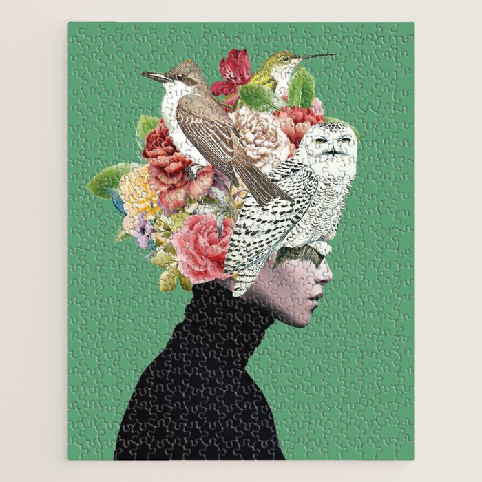 Lady with Birds(portrait) 2 Jigsaw Puzzle Gallery Image 1