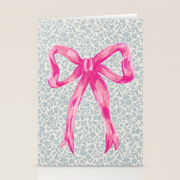 Pink Bow Stationery Card Gallery Image 2