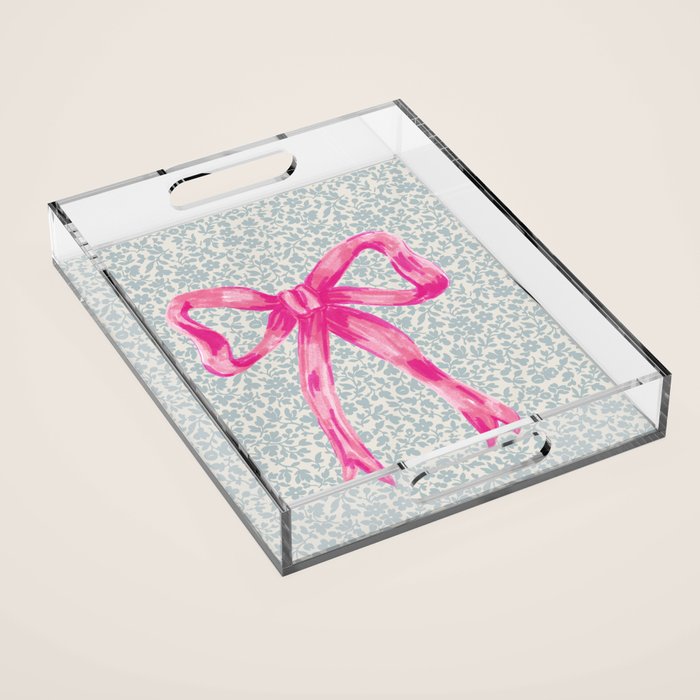 Pink Bow Acrylic Tray Gallery Image 1