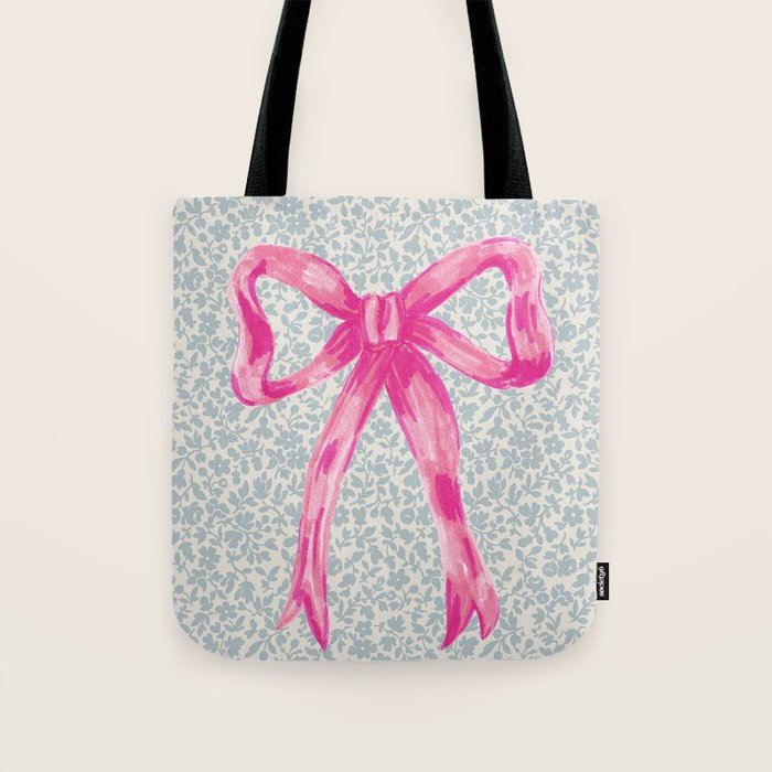 Pink Bow Tote Bag Gallery Image 1
