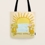mushy waves mushroom retro surf art by surfy birdy Tote Bag Gallery Image 1