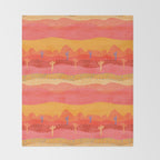 Vintage Western Desert Landscape in Warm Sunrise Throw Blanket Gallery Image 2