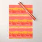 Vintage Western Desert Landscape in Warm Sunrise Wrapping Paper Gallery Image 1