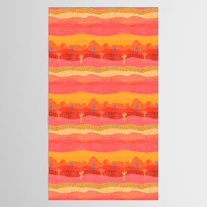 Vintage Western Desert Landscape in Warm Sunrise Tablecloth Gallery Image 2