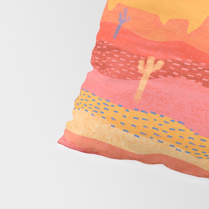 Vintage Western Desert Landscape in Warm Sunrise Pillow Sham Gallery Image 4