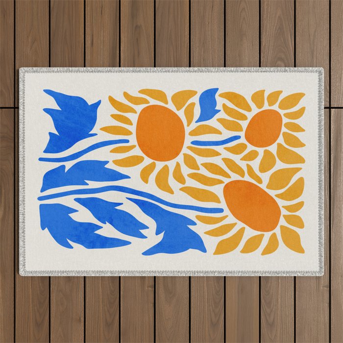 FOLIAGE 002: Sunflower | Flower Market Outdoor Rug Gallery Image 1