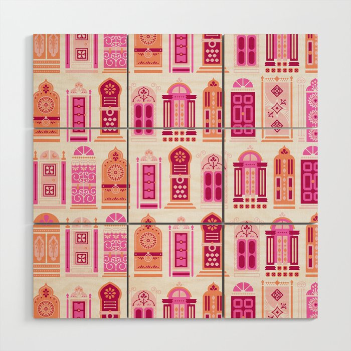 Moroccan Doors - Peach Palette Wood Wall Art Gallery Image 1
