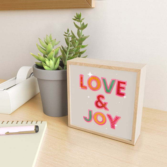 LOVE & JOY Festive Letters Mini Art Print Gallery Image 2