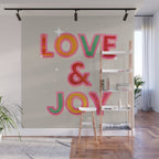 LOVE & JOY Festive Letters Wall Mural Gallery Image 1