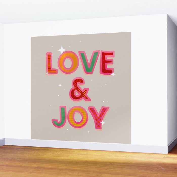 LOVE & JOY Festive Letters Wall Mural Gallery Image 2