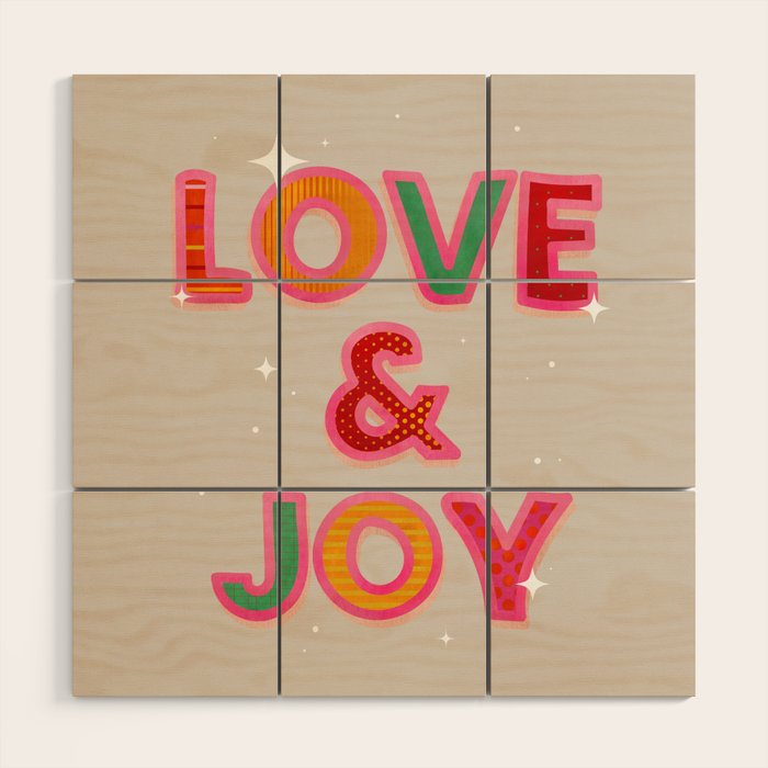 LOVE & JOY Festive Letters Wood Wall Art Gallery Image 1