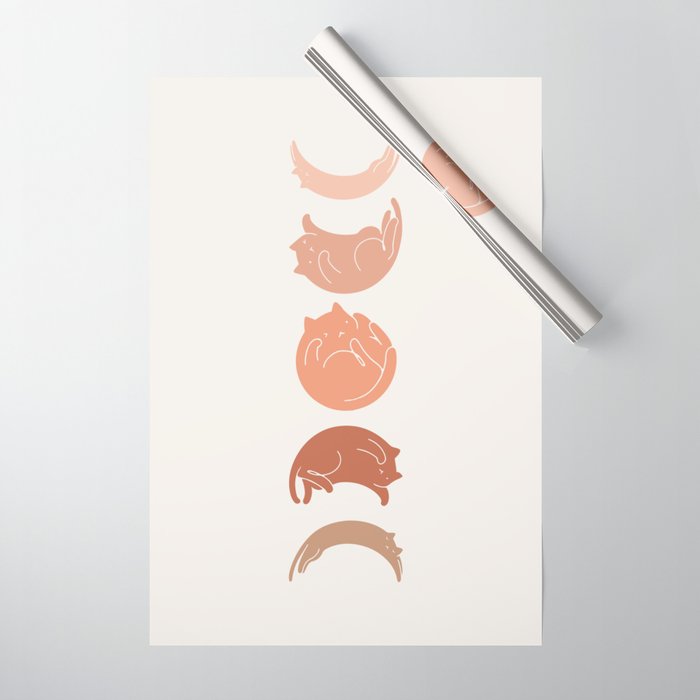 Cat Landscape 142: Cat Moon Wrapping Paper Gallery Image 1