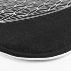 Flower of life on black Bath Mat Gallery Image 3