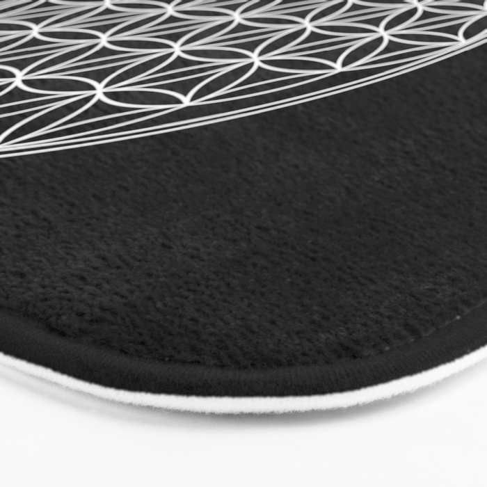 Flower of life on black Bath Mat Gallery Image 3