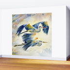 Flying Together - Great Blue Heron Wall Mural Gallery Image 2