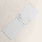 Minimal Line Art Woman with Flowers II Yoga Mat Gallery Image 1
