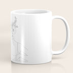 Minimal Line Art Woman with Flowers II Coffee Mug Gallery Image 1