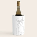 Minimal Line Art Woman with Flowers II Wine Chiller Gallery Image 1