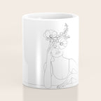 Minimal Line Art Woman with Flowers II Coffee Mug Gallery Image 4