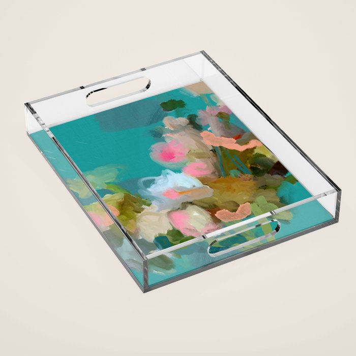 floral abstract 1 22 Acrylic Tray Gallery Image 1