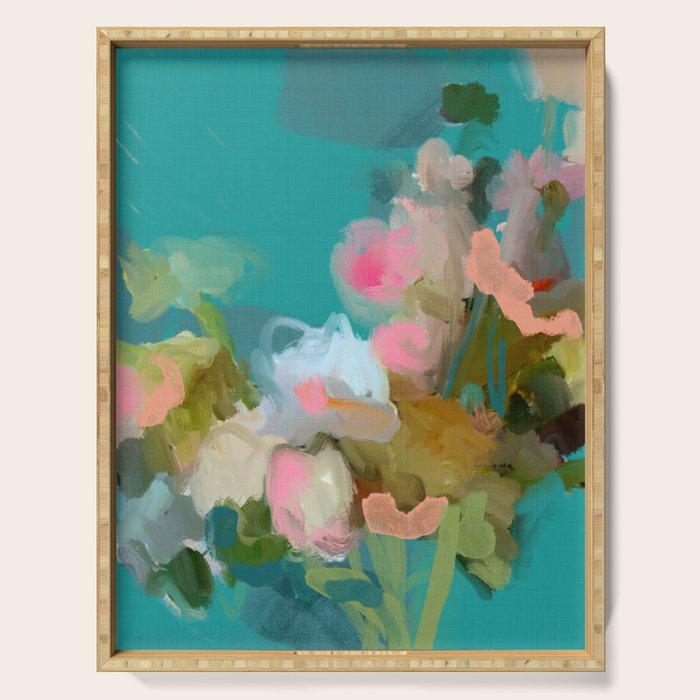 floral abstract 1 22 Serving Tray Gallery Image 1