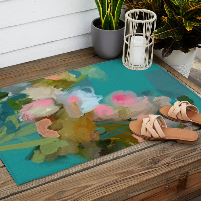 floral abstract 1 22 Outdoor Rug Gallery Image 2