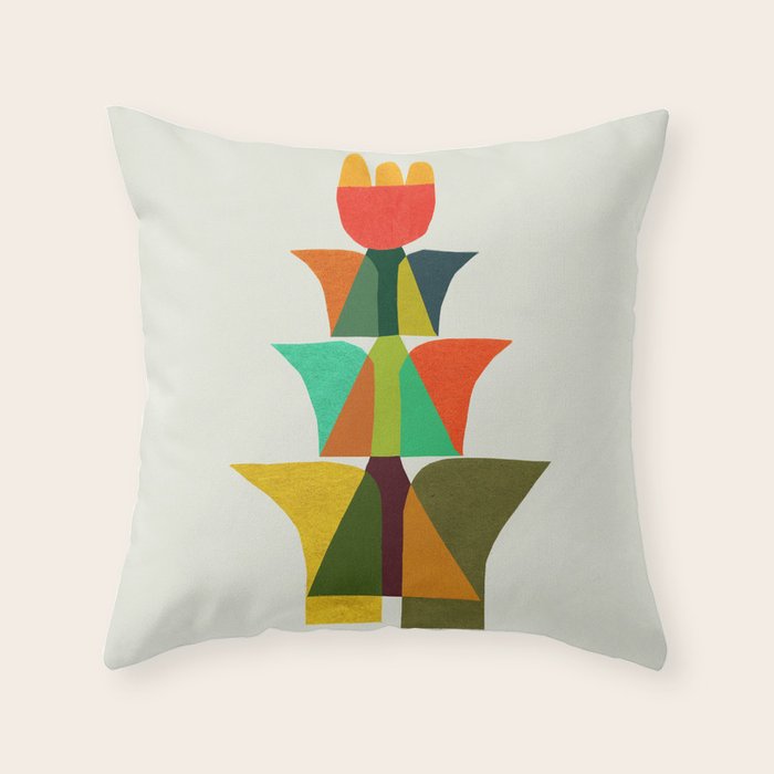 Whimsical bromeliad Throw Pillow Gallery Image 1