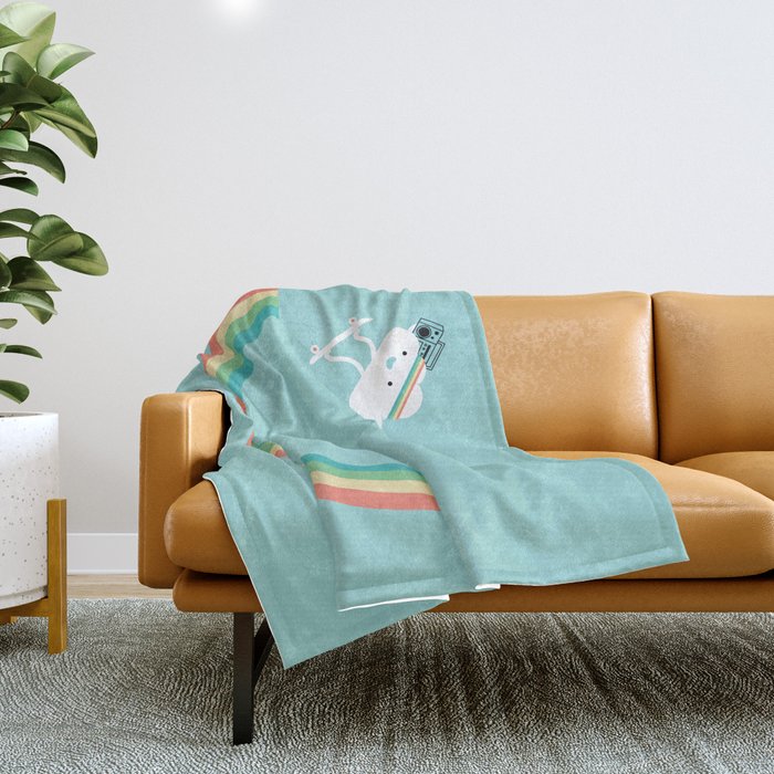 Skateboarding cloud Throw Blanket Gallery Image 1