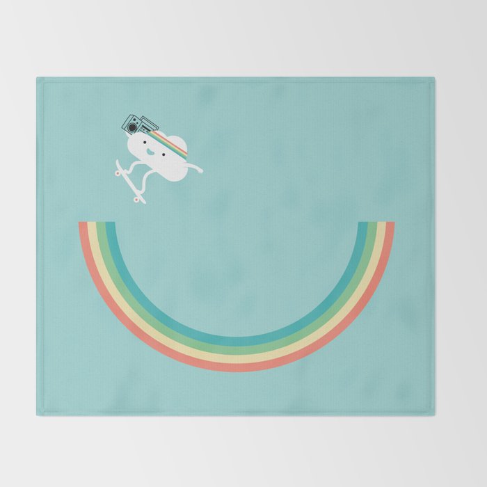 Skateboarding cloud Throw Blanket Gallery Image 2