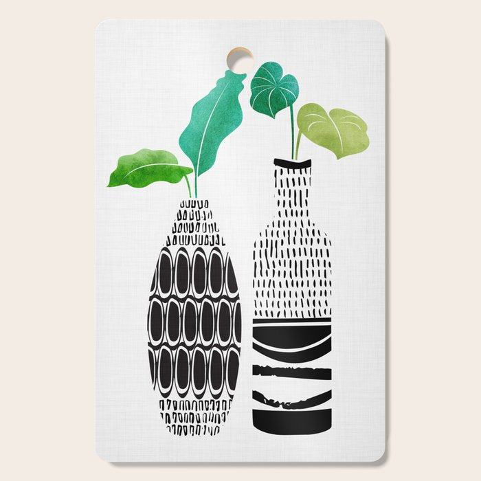 Tribal Vases II with Tropical Greenery Cutting Board Gallery Image 1