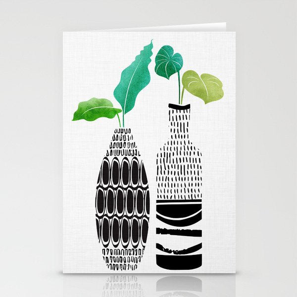 Tribal Vases II with Tropical Greenery Stationery Card Gallery Image 2