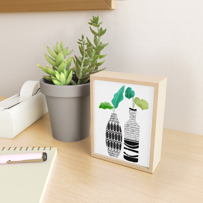 Tribal Vases II with Tropical Greenery Mini Art Print Gallery Image 2