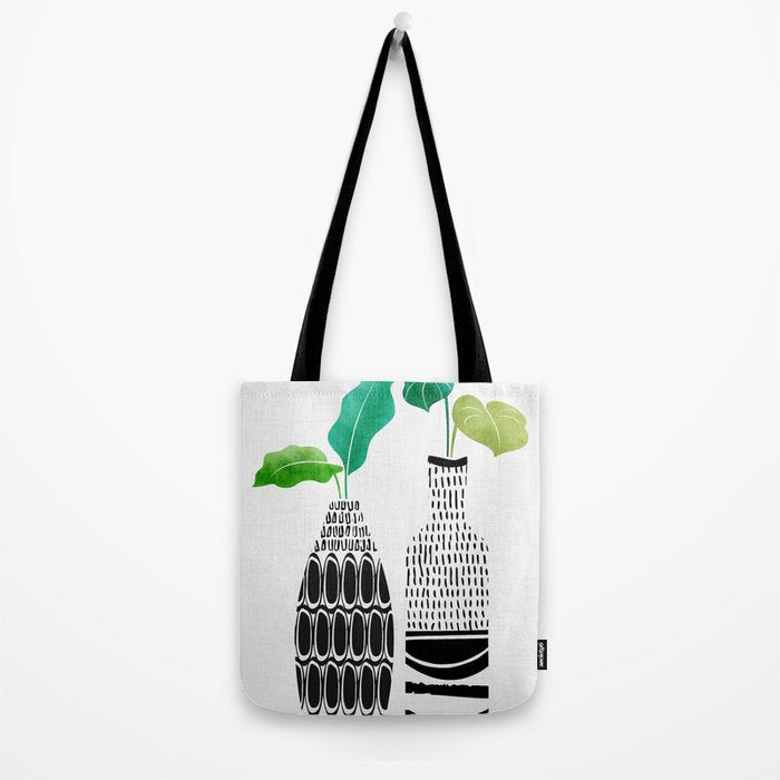 Tribal Vases II with Tropical Greenery Tote Bag Gallery Image 2