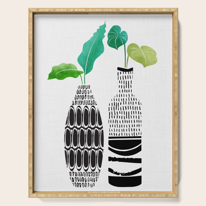 Tribal Vases II with Tropical Greenery Serving Tray Gallery Image 1