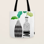 Tribal Vases II with Tropical Greenery Tote Bag Gallery Image 1