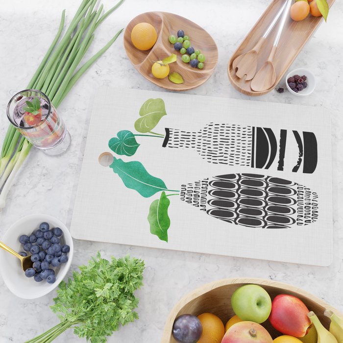 Tribal Vases II with Tropical Greenery Cutting Board Gallery Image 2