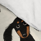 Dachshund Love | Cute Longhaired Black and Tan Wiener Dog Comforter Gallery Image 4