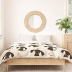 Dachshund Love | Cute Longhaired Black and Tan Wiener Dog Duvet Cover Gallery Image 3