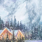 Enchanting Snowy Log Cabin Alpine Lake Coffee Mug Gallery Image 2