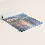 Enchanting Snowy Log Cabin Alpine Lake Yoga Mat Gallery Image 2